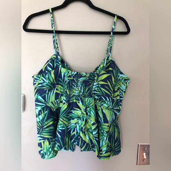 SOFIA VERGARA Linen Tropical Print Knot Front Tie Peplum Size XXL - Picture 7 of 11